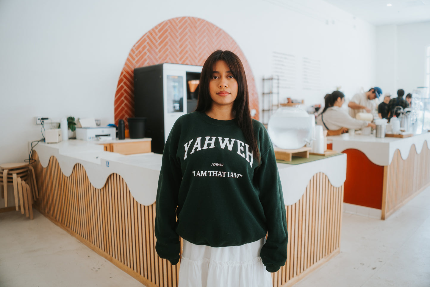 YAHWEH Crewneck Sweatshirt (white)